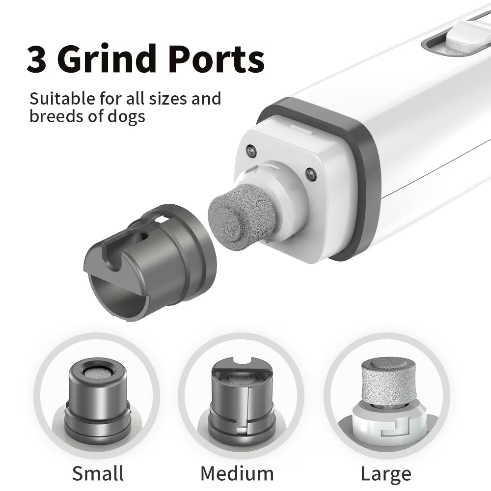 FurNinja PawPro three grinding ports for small medium and large pet nails